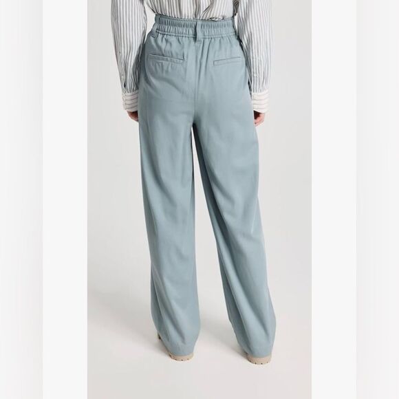 Madewell The Neale Straight Leg Trouser Pant in Drapeweave Pale Blue - Size 4 - Picture 2 of 7